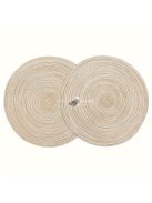 Kerek Szőtt Asztali Alátét - Bézs, Kézzel Mosható Asztali Alátét