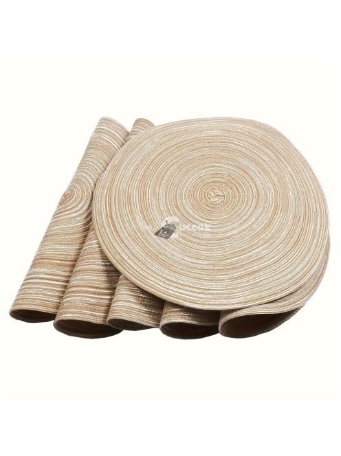 Kerek Szőtt Asztali Alátét - Bézs, Kézzel Mosható Asztali Alátét