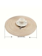 Kerek Szőtt Asztali Alátét - Bézs, Kézzel Mosható Asztali Alátét