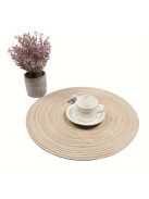 Kerek Szőtt Asztali Alátét - Bézs, Kézzel Mosható Asztali Alátét