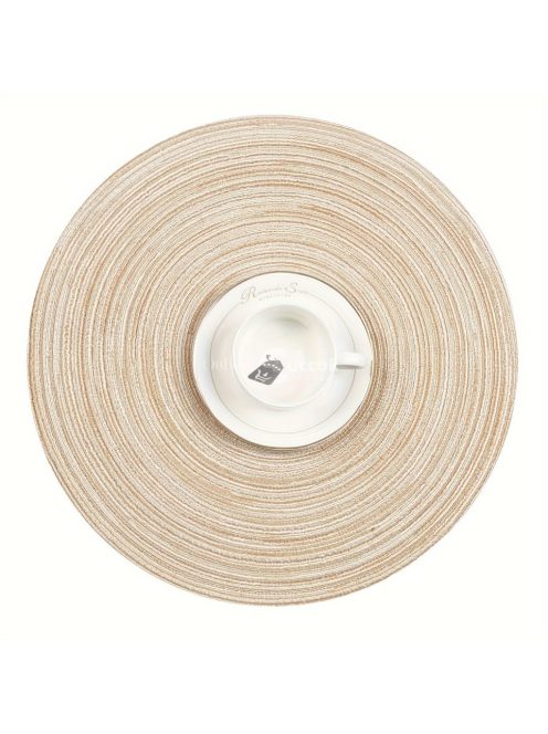 Kerek Szőtt Asztali Alátét - Bézs, Kézzel Mosható Asztali Alátét