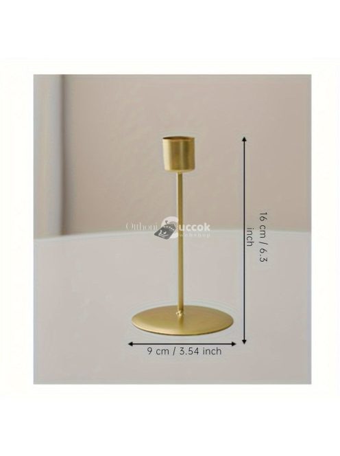 Elegáns, európai stílusú vaskos gyertyatartó romantikus étkezésekhez