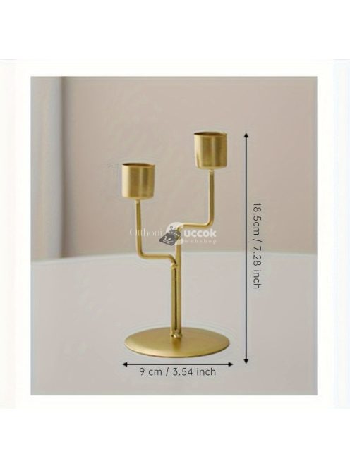 Elegáns, európai stílusú vaskos gyertyatartó romantikus étkezésekhez