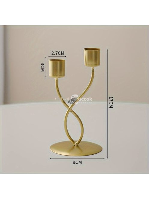 Elegáns, európai stílusú vaskos gyertyatartó romantikus étkezésekhez