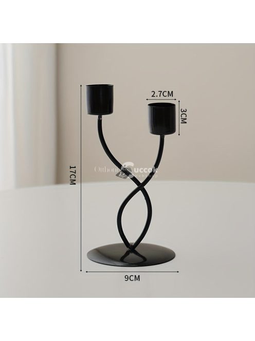 Elegáns, európai stílusú vaskos gyertyatartó romantikus étkezésekhez