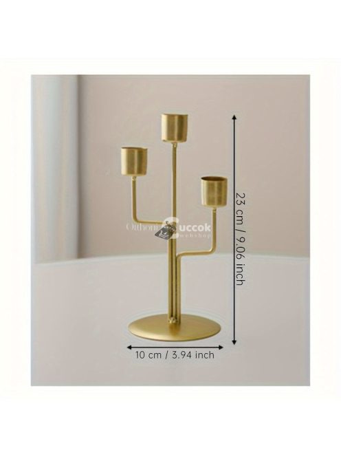 Elegáns, európai stílusú vaskos gyertyatartó romantikus étkezésekhez