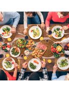 4db, Fonott Rattan Mintás Nyomtatott Kerek Tányéralátét