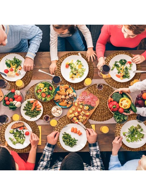 4db, Fonott Rattan Mintás Nyomtatott Kerek Tányéralátét