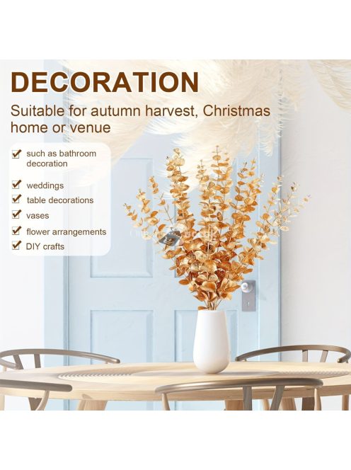 10db Arany Eukaliptusz Szár Készlet