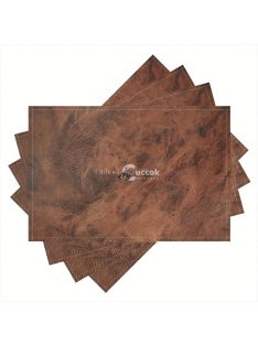   4 darabos Szett Vintage Műbőr Megjelenésű Vászon Asztali Alátétek
