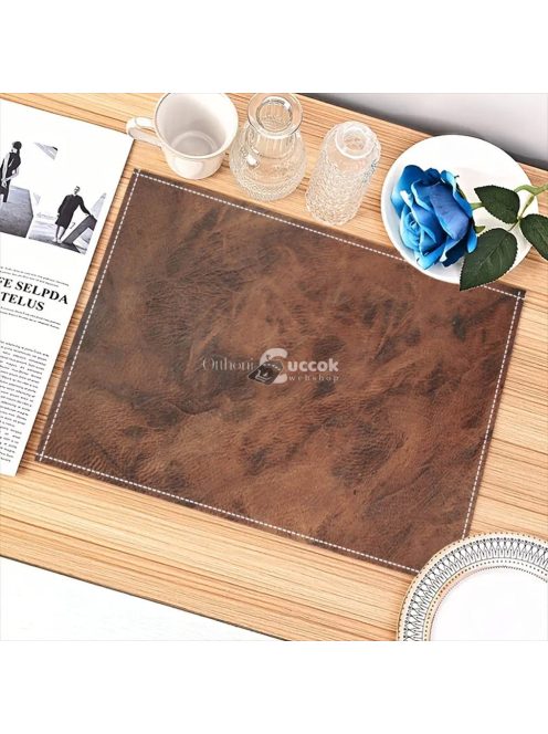 4 darabos Szett Vintage Műbőr Megjelenésű Vászon Asztali Alátétek