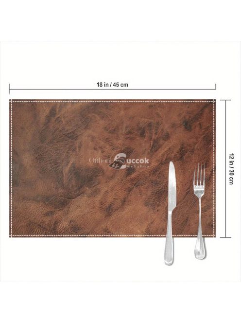 4 darabos Szett Vintage Műbőr Megjelenésű Vászon Asztali Alátétek