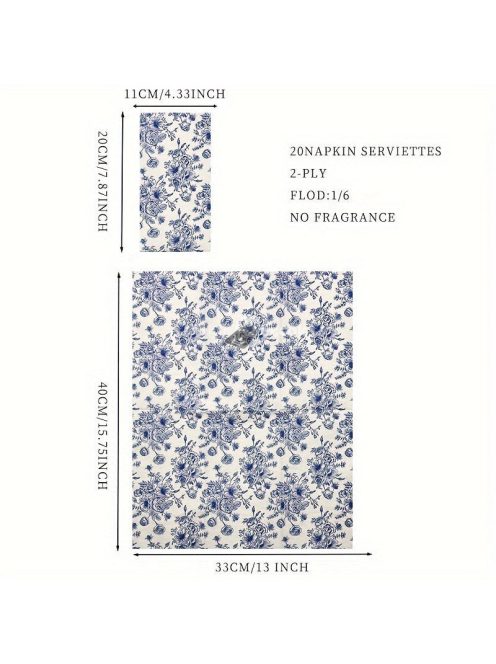 20db, Új Kékvirágos Vacsora szalvéta