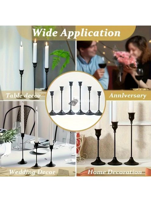 3 darabos Elegáns Fém Gyertyatartó Készlet