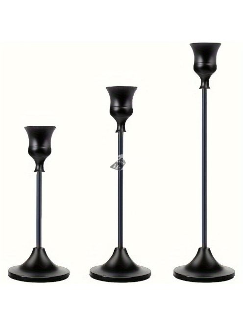 3 darabos Elegáns Fém Gyertyatartó Készlet
