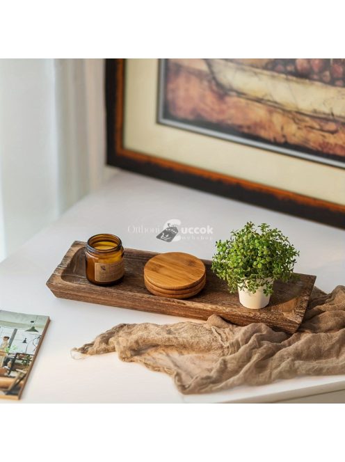 Rusztikus Tanyasi Dekoratív Fa Tálca