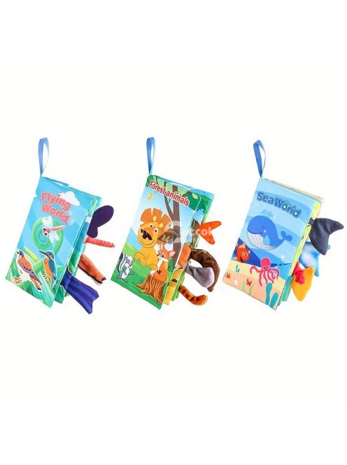 Diikamiiok textil csörgő könyv babáknak