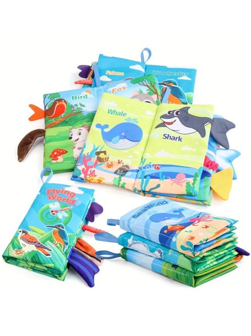 Diikamiiok textil csörgő könyv babáknak