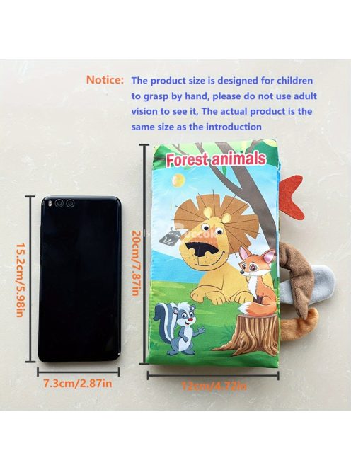 Diikamiiok textil csörgő könyv babáknak