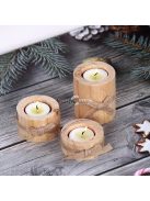 „Kézzel polírozott fa gyertyatartó készlet