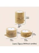 „Kézzel polírozott fa gyertyatartó készlet