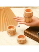 „Kézzel polírozott fa gyertyatartó készlet