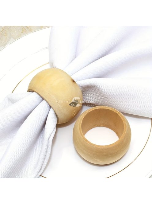 12db, Fa szalvéta gyűrűk, natúr mintás fa szalvéta csat