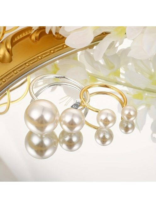 Elegáns 15 darabos Gyöngyös Szalvétagyűrű Készlet