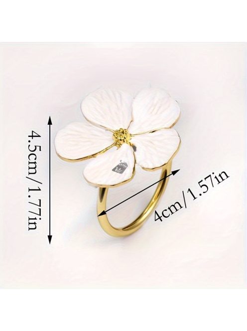 Elegáns 6 darabos virágos szalvétagyűrű készlet