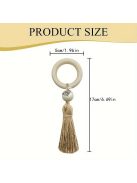 12db Fa Szalvétagyűrű Bojttal, Természetes Gyöngyös Asztaldísz Étkezéshez és Esküvőhöz