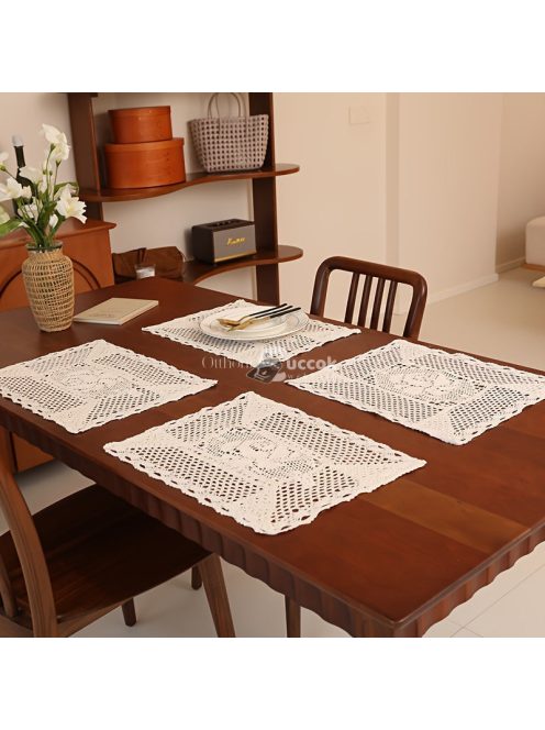 6db Retro vidéki stílusú, kivágott szerencsevirág alátétek