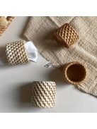 Kézzel készített skandináv stílusú, fonott búzacsőszál tányérkötők