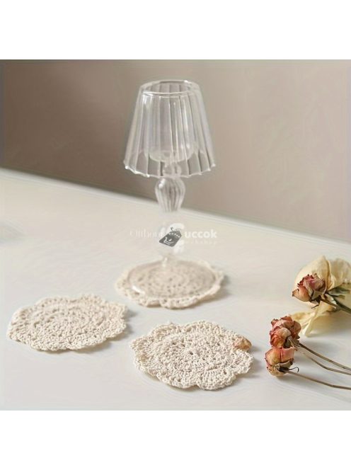 4 darab Kézzel Készített Horgolt Csipke Poháralátét