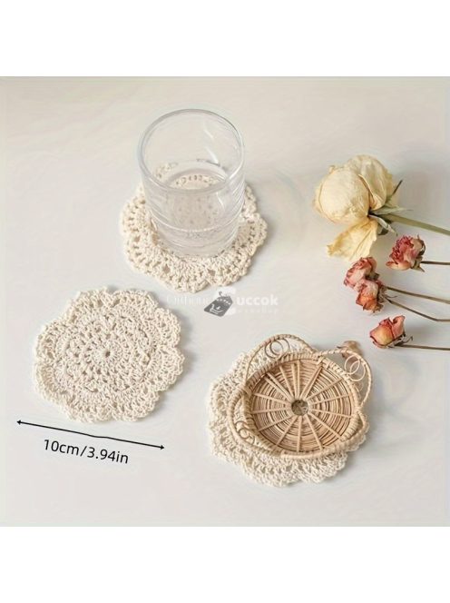 4 darab Kézzel Készített Horgolt Csipke Poháralátét