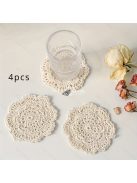 4 darab Kézzel Készített Horgolt Csipke Poháralátét