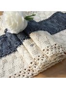 Bohém Stílusú Szürke Vászon Asztalfutó -