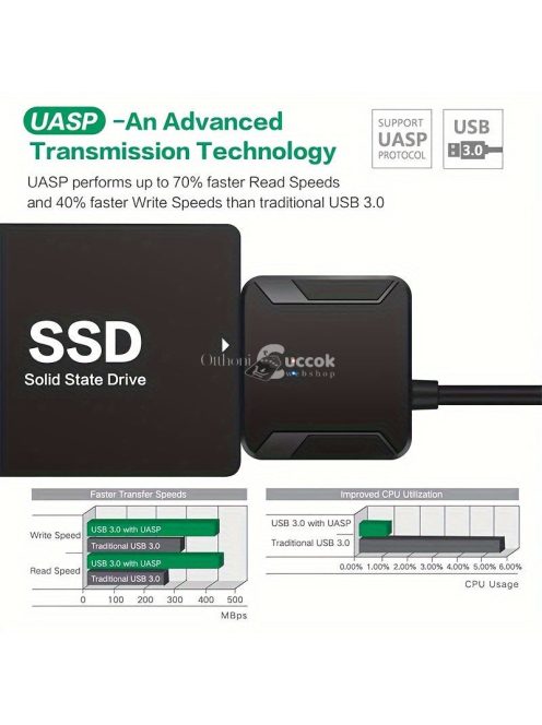 SATA-USB 3.0 külső merevlemez adapter átalakító