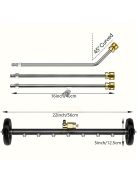 Kettő az egyben hét-fúvókás nagynyomású felületmosó kerekekkel