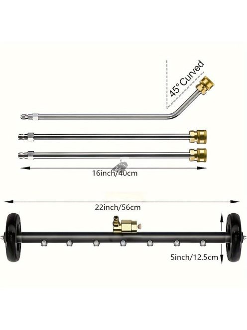 Kettő az egyben hét-fúvókás nagynyomású felületmosó kerekekkel