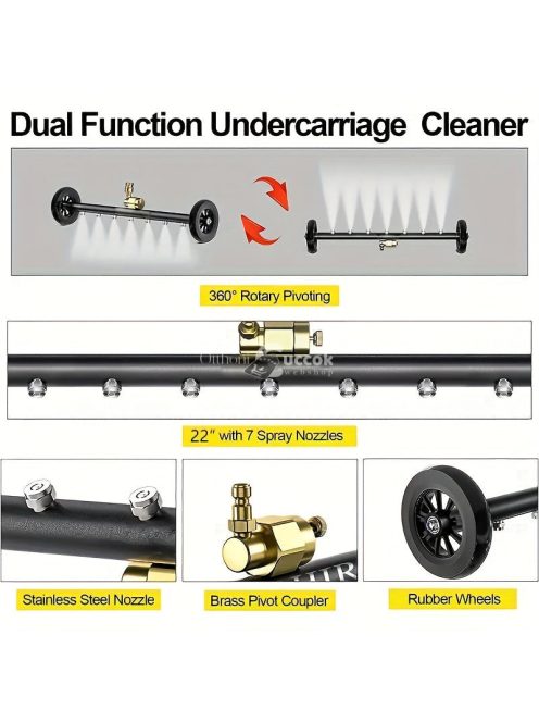 Kettő az egyben hét-fúvókás nagynyomású felületmosó kerekekkel