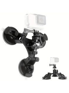   Háromszoros tapadókorongos kamera tartó 360°-os gömbfejjel