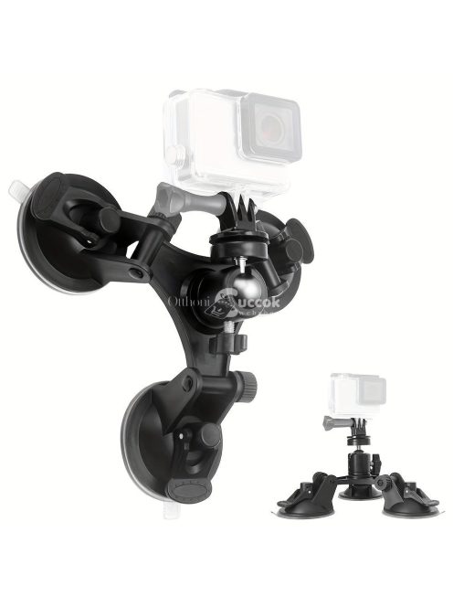 Háromszoros tapadókorongos kamera tartó 360°-os gömbfejjel