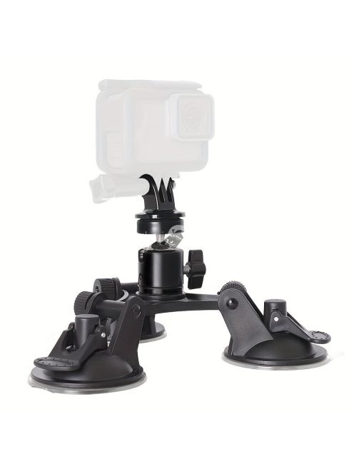 Háromszoros tapadókorongos kamera tartó 360°-os gömbfejjel