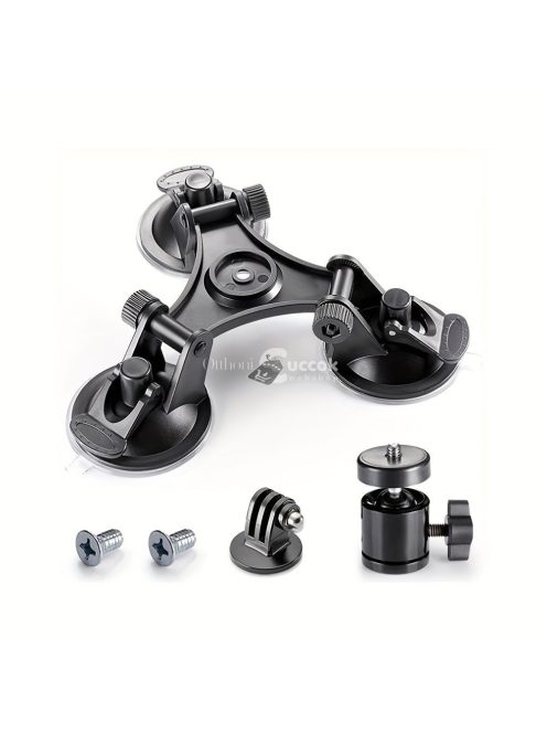 Háromszoros tapadókorongos kamera tartó 360°-os gömbfejjel