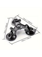 Háromszoros tapadókorongos kamera tartó 360°-os gömbfejjel