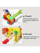 MUWANZI Gyerekek fa szerelő láda készlet - állat kirakó és szerelő készlet