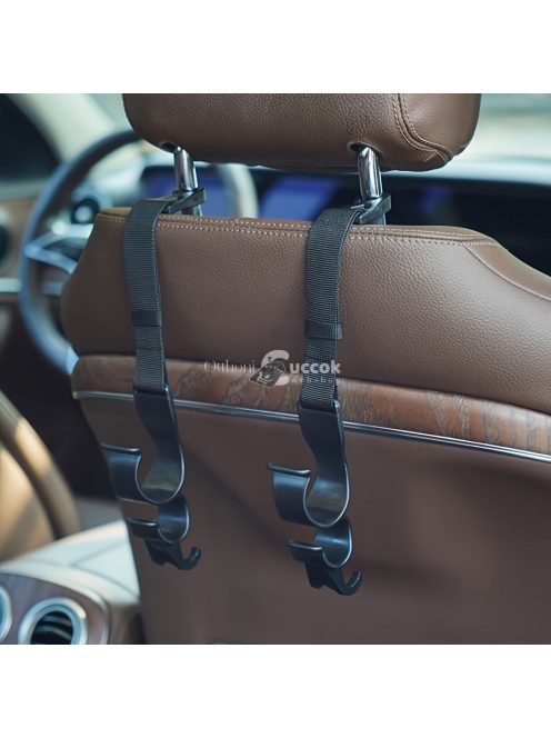 Autós hátsó ülésre szerelhető kampós tároló esernyőkhöz és táskákhoz