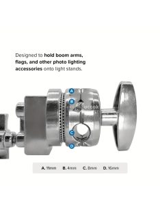   Alumíniumötvözetből készült, többfunkciós, nagy teherbírású, 2.5 hüvelykes markolattal ellátott forgófej-bilincs tartókonzol adapter
