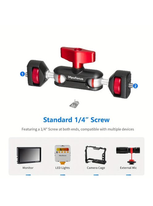 Alumíniumötvözet kettős fej 360°-ban forgatható varázskar tartó