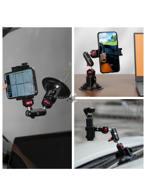 Alumíniumötvözet kettős fej 360°-ban forgatható varázskar tartó